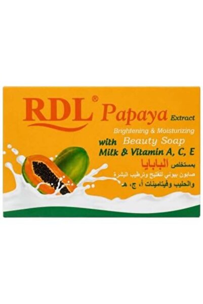 RDL صابون تفتيح وترطيب البشرة بخلاصة البابايا و الحليب من ار دي ال - 128 جرام