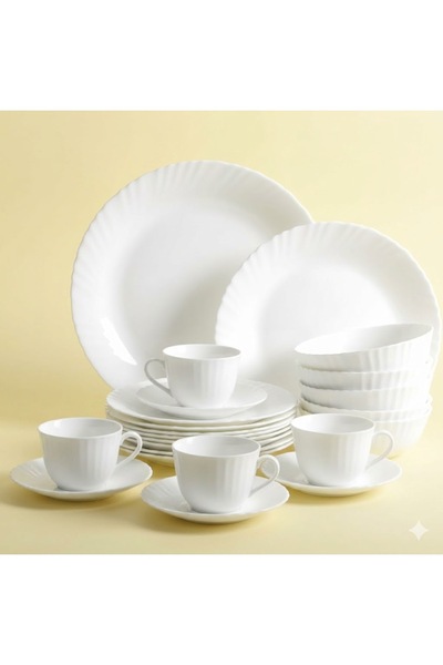 Zinora 20 Pcs Opal ware Dinnerware Set 4 x Dinner plate 4 x Dessert plate 4 x...