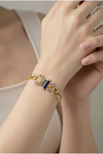 NN BRATARA MULTICOLOR URSULET COCO,inoxidabil placate cu aur 14k .