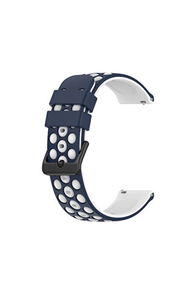 OEM Λουράκι σιλικόνης δίχρωμο πορώδες Garmin Venu 3 Μπλε του Μεσονυχτίου + Λευκό
