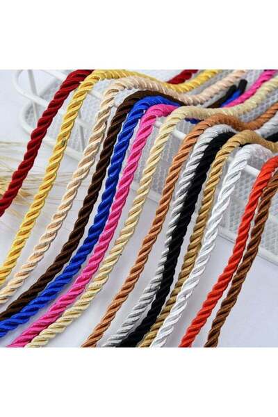 Generic Silver Nylon Twist Handle Rope 35cm with 5mm Plastic Tips Heavy-Duty ...