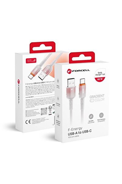 Forcell Cablu USB USB-A - USB-C 1 m Alb