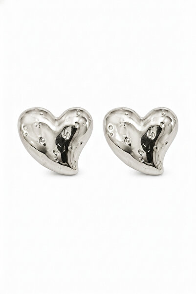 Jack Ferrero Stylish Heart Figured Silver Color Bijouterie Earring Pair