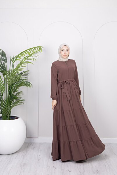 Dayfabric 5 Katlı Elbise Görünümlü Ferace | Kapiçino