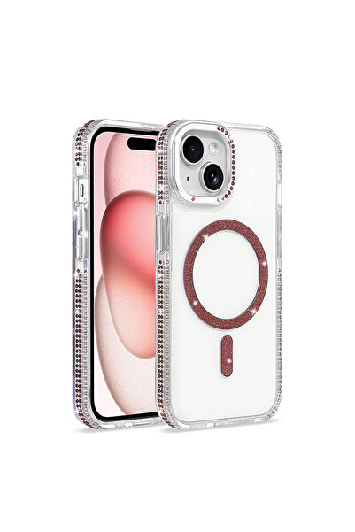 m.tk moveteck iPhone 13/14 Uyumlu Kılıf Parlak Taş İşlemeli Işıltılı Magsafe ...
