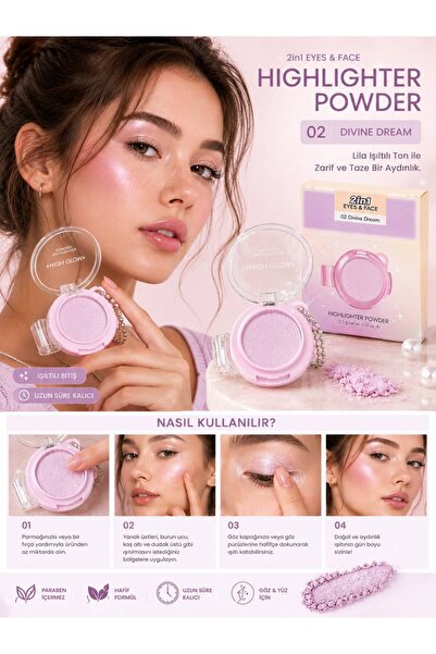 Floraglow 2’si 1 Arada Highlighter Powder Göz ve Yüz Aydınlatıcı