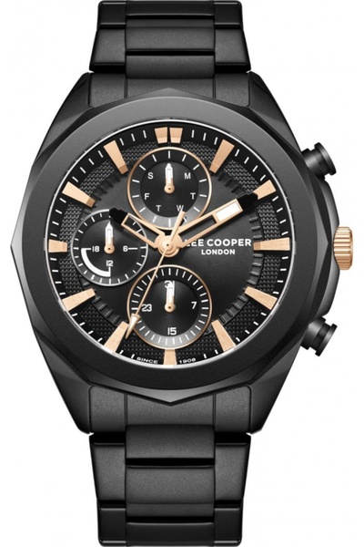 Lee Cooper Ceas de modă pentru bărbați LC08005.650, negru.