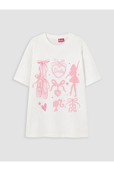 LC Waikiki Vizyon New Season Crew Neck Barbie Printed Girls' T-Shirt