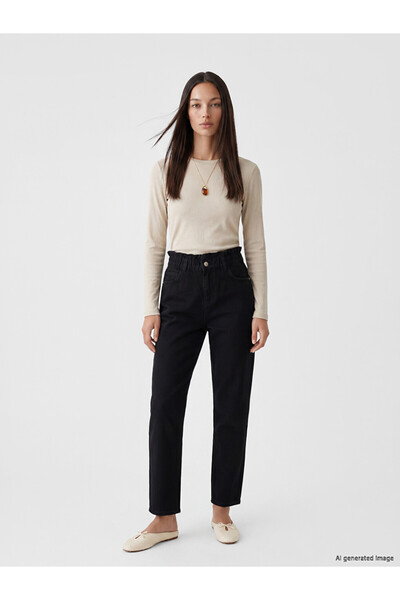 LC Waikiki Rmz Gi̇yi̇m Farkiyla Women's Slim Fit Jeans with Waist Cord