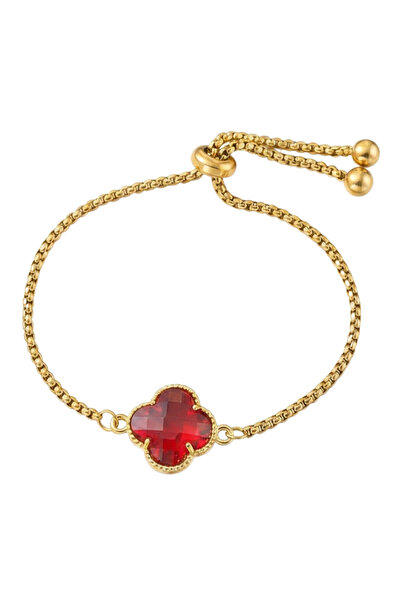 Black Season Colorful Zircon Four-Leaf Clover Bracelet - 16 cm Length