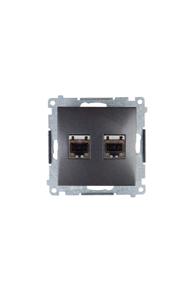 Kontakt-Simon Soclu computer cu ecran dublu RJ45 categoria 6 antracit (D62E.0...