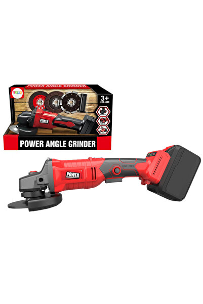 LeanToys Polizor DIY roșu cu disc, alimentat cu baterii