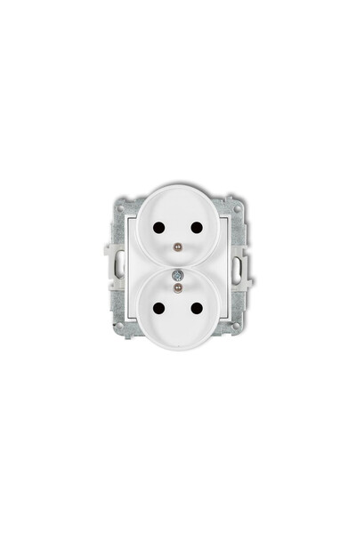 KARLIK MINI Priză dublă cu elemente albe MgPR-2Zp