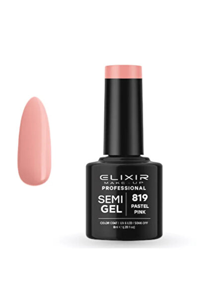Elixir Επαγγελματικό Ημι-τζελ Ημι-μόνιμο Βερνίκι Νυχιών 819 Παστέλ Ροζ 8ml