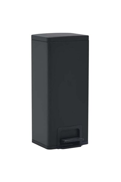 vidaxl Coș cu pedală, anti-amprentă, negru, 30 L, oțel inoxidabil