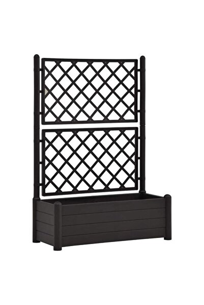 vidaxl Jardinieră cu spalier, antracit, 100 x 43 x 142, PP