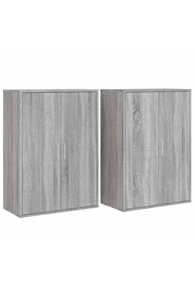 vidaxl Dulapuri, 2 buc., gri Sonoma, 60 x 31 x 84 cm, lemn prelucrat