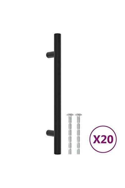 vidaxl Mânere de dulap, 20 bucăți, negre, 128 mm, din oțel inoxidabil