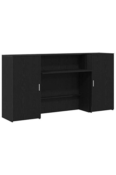 vidaxl Birou de recepție Stejar Negru 200 x 50 x 103,5 cm Lemn prelucrat