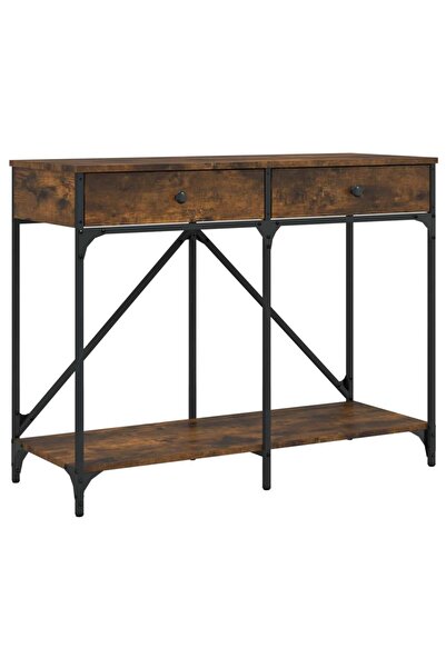 vidaxl Măsuță consolă, stejar fumuriu, 100x39x78,5 cm, lemn prelucrat