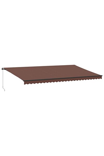 vidaxl Copertină retractabilă manuală, maro, 600 x 350 cm