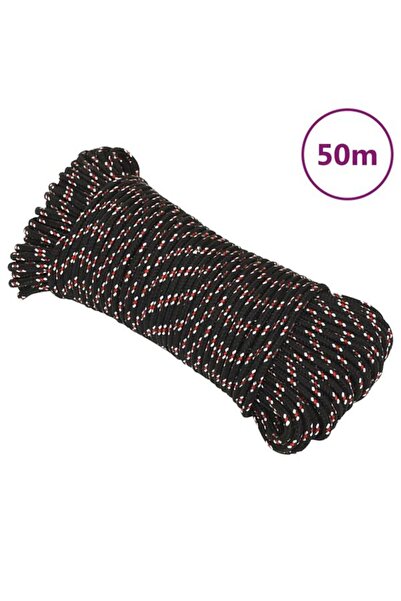 vidaxl Frânghie de barcă, neagră, 5 mm, 50 m, polipropilenă