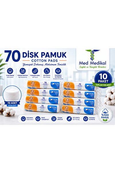 MEDMEDIKAL disk pamuk 70`li 10 paket