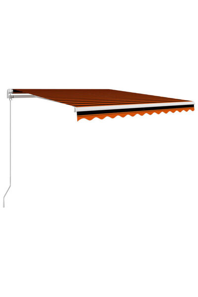 vidaxl Copertină retractabilă manuală, Portocaliu și Maro, 350 x 250 cm