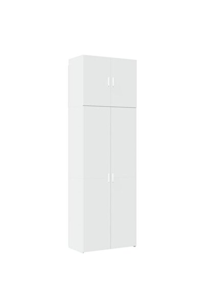 vidaxl Dulap înalt, alb, 80 x 42.5 x 249 cm, lemn prelucrat