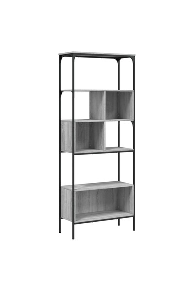 vidaxl Bibliotecă cu 5 niveluri gri sonoma 76x33x188,5cm lemn compozit