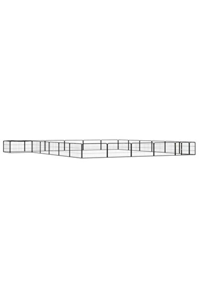 vidaxl Țarc pentru câini 24 panouri negru 100 x 50 cm oțel vopsit electrostatic