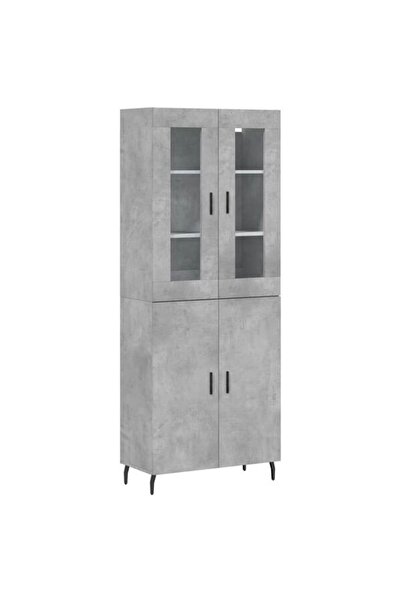 vidaxl Dulap înalt, Gri beton, 69.5 x 34 x 180 cm, Lemn prelucrat