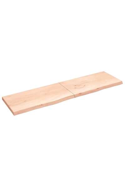 vidaxl Poliță de perete, 220x60x(2-6)cm, lemn masiv de stejar netratat