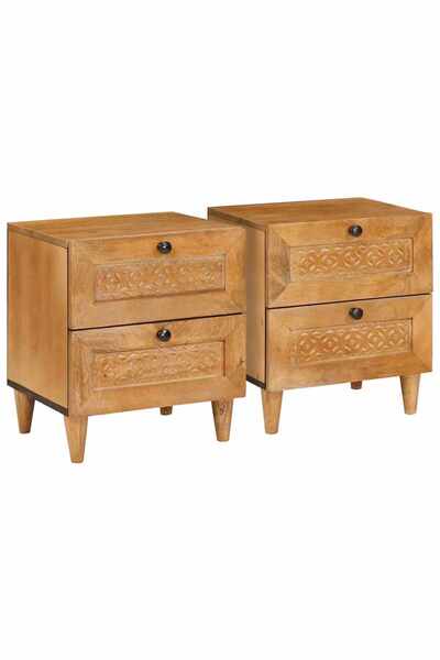 vidaxl Dulap de noapte cu sertar 2 pcs Maro deschis 40 x 33 x 46 cm