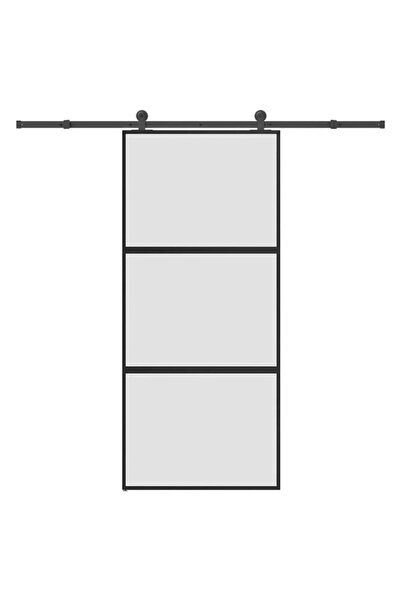 vidaxl Ușă glisantă cu sticlă securizată și set de feronerie din aluminiu