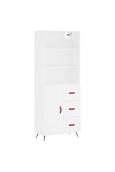 vidaxl Dulap înalt, alb, 69.5 x 34 x 180 cm, lemn prelucrat