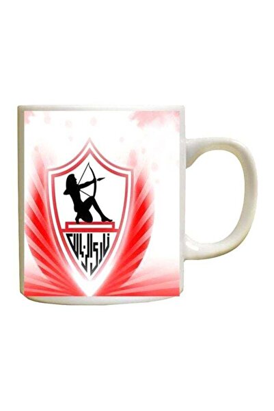 Fast Print Zamalek Printed Coffee Mug White/Black/Red Standard Size