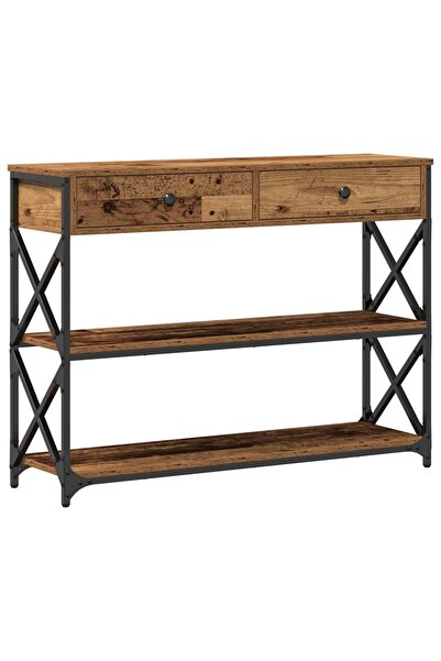 vidaxl Masă Consolă Lemn vechi 100 x 28 x 75 cm Lemn compus și metal