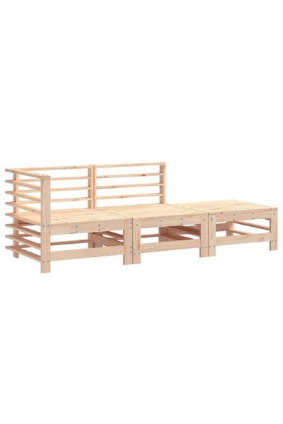 vidaxl Set mobilier de grădină, 3 piese, lemn masiv de pin