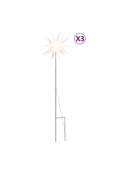 vidaxl Lumini de Crăciun cu LED-uri tip țepușă, 3 buc. alb 57 cm pliabil
