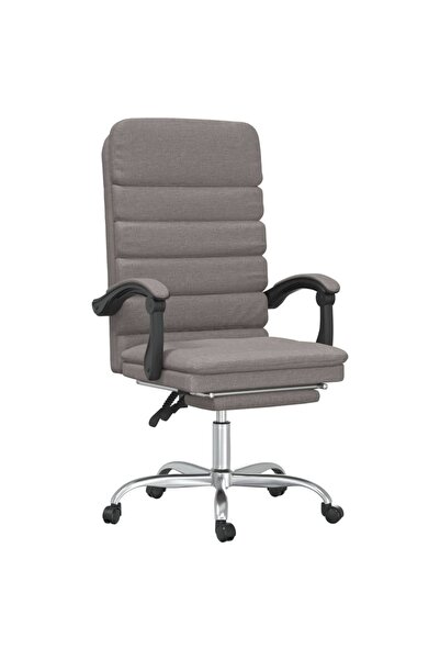 vidaxl Fotoliu de birou rabatabil cu masaj, gri taupe, textil