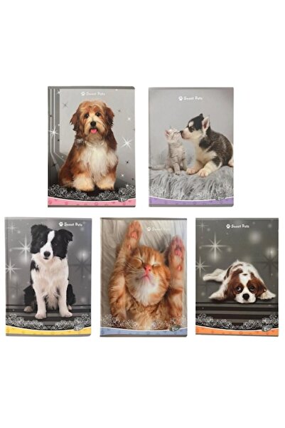 ELİSA Set de 5 caiete A5, tip II Sweet Pets, 36 de foi, hârtie de 80 g/mp, co...