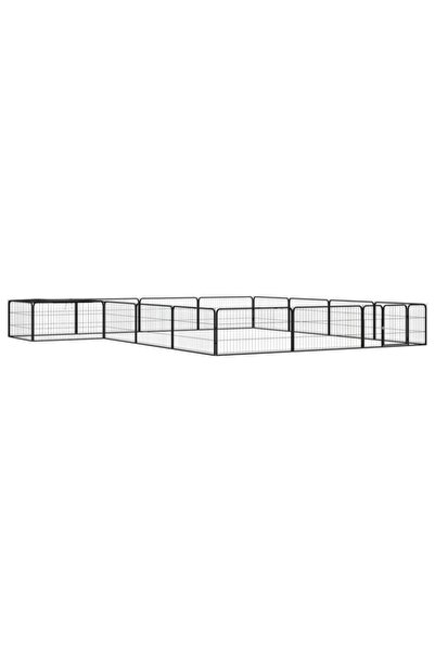 vidaxl Țarc pentru câini 16 panouri negru 100 x 50 cm oțel vopsit electrostatic