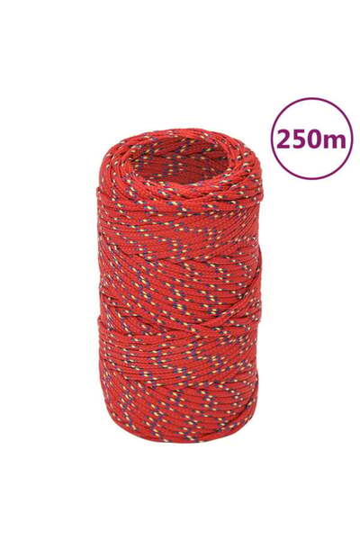 vidaxl Frânghie de barcă, roșie, 2 mm, 250 m, polipropilenă