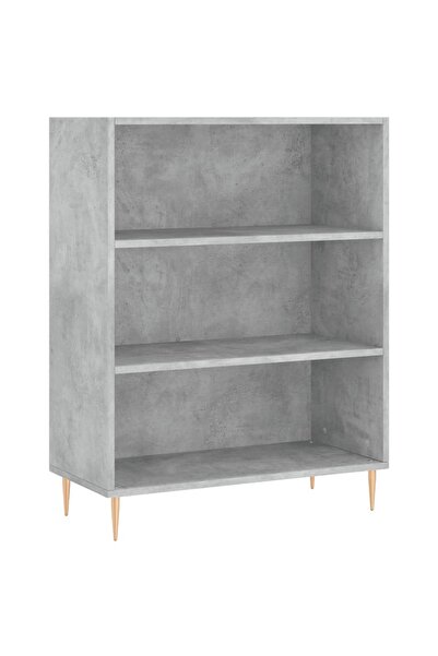 vidaxl Bibliotecă, gri beton, 69,5x32,5x90 cm, lemn compozit