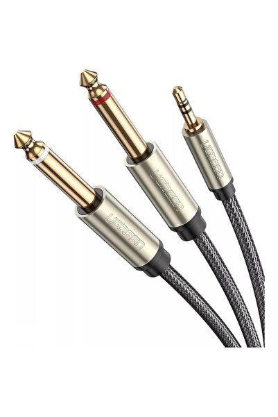 Ugreen Cablu audio UGR544GRY, 2x Jack de 6.3 mm la Jack de 3.5 mm, 1 m