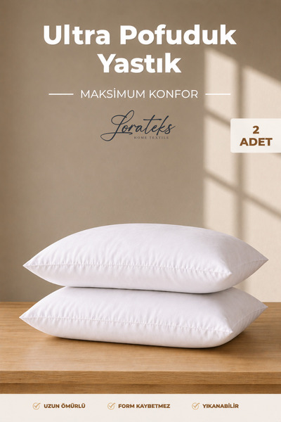 Lorateks Relaxează-te |   Set de 2 perne umplute cu fibre de silicon |   800 ...
