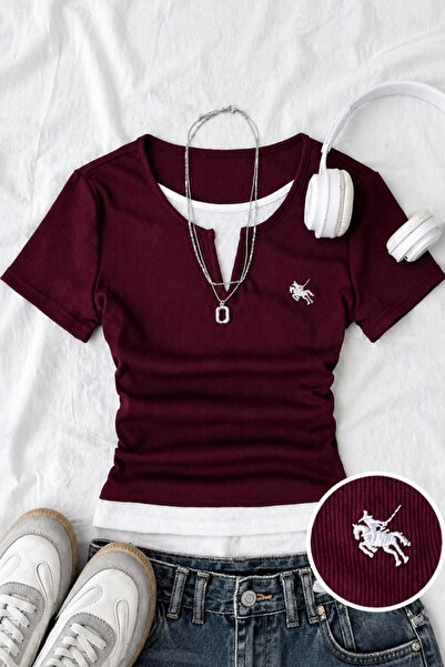 Violon Burgundy Chapter Piecework Gathered Blouse