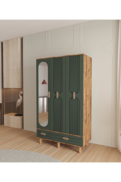 Teen & Bright VENÜS 3 KAPAKLI ÇEKMECELİ GARDIROP - TAMAMI MDF