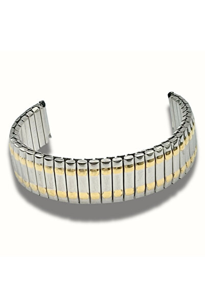 OEM Bratara Ceas Metalica Elastica Bicolor Auriu/Argintiu Latime 14mm